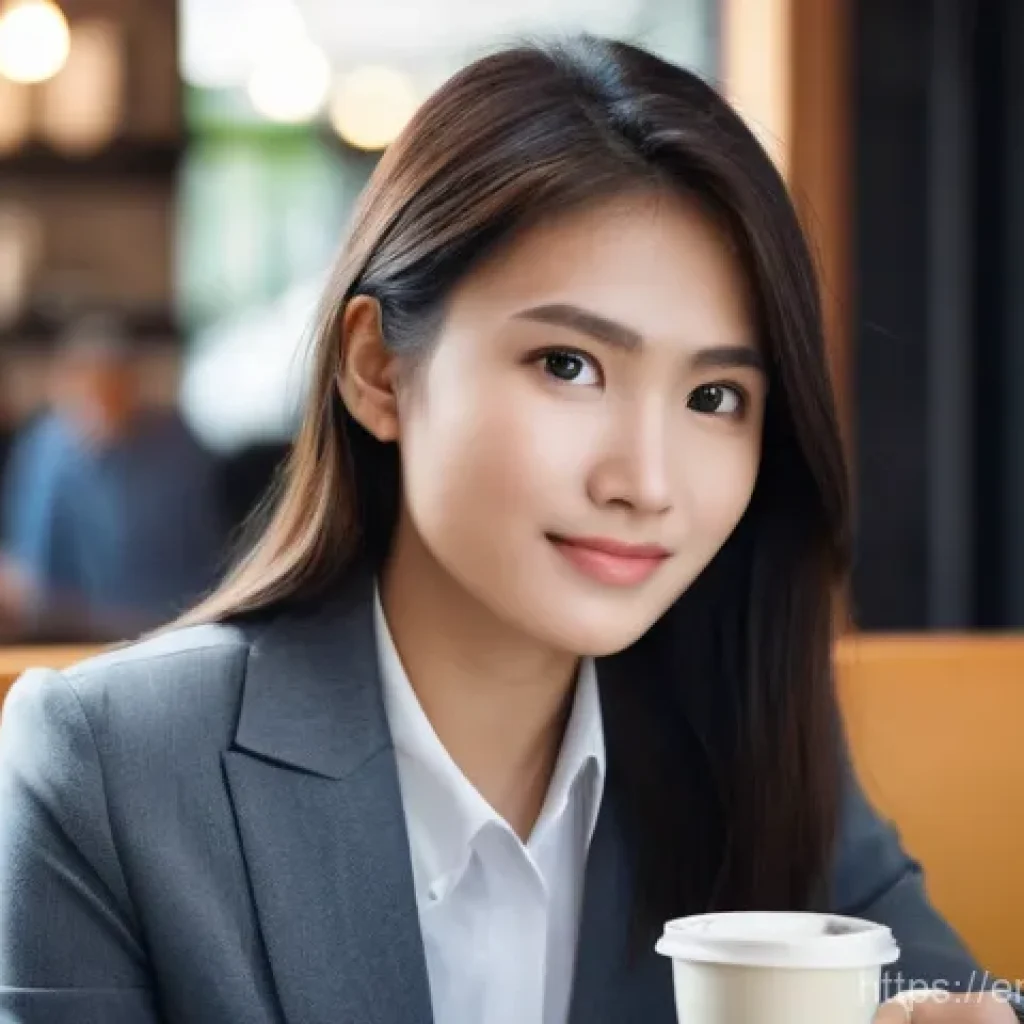 감정 해독을 통한 성격 분석 - **Prompt:** A young professional in a modern, bustling coffee shop, dressed in business casual attir...